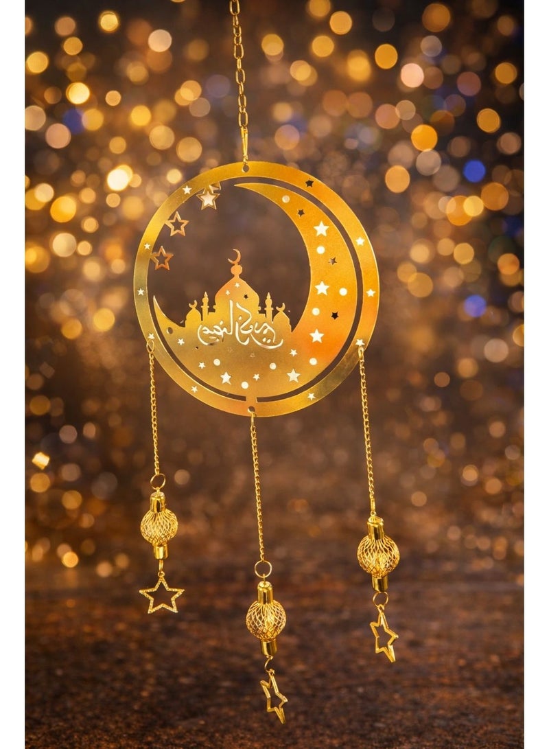 Ramadan Moon Hanging Decoration with Stars – Islamic Home Decor - Image 2